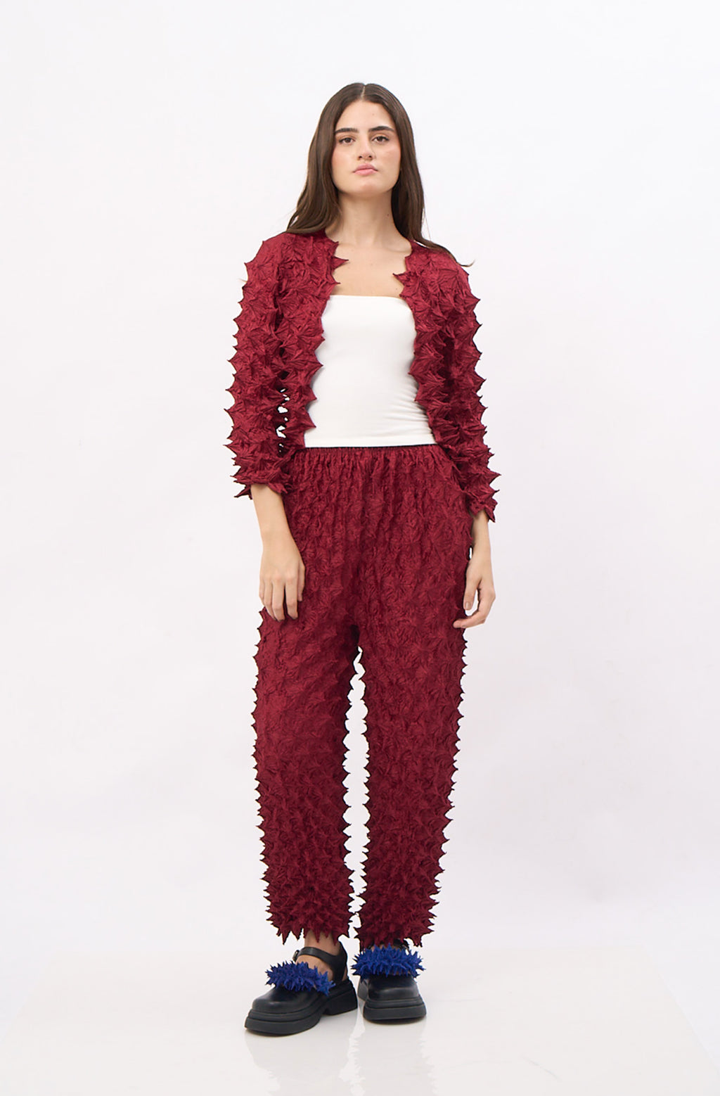 FUGUKU UNISEX STRAIGHT PANTS - VELVET MAROON