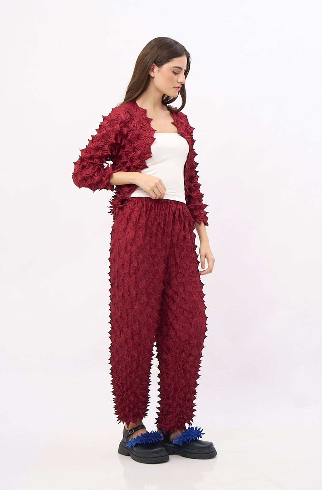 FUGUKU UNISEX STRAIGHT PANTS - VELVET MAROON