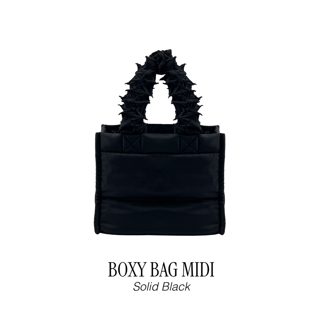 FUGUKU HAND BAG – BOXY BAG MIDI - SOLID BLACK