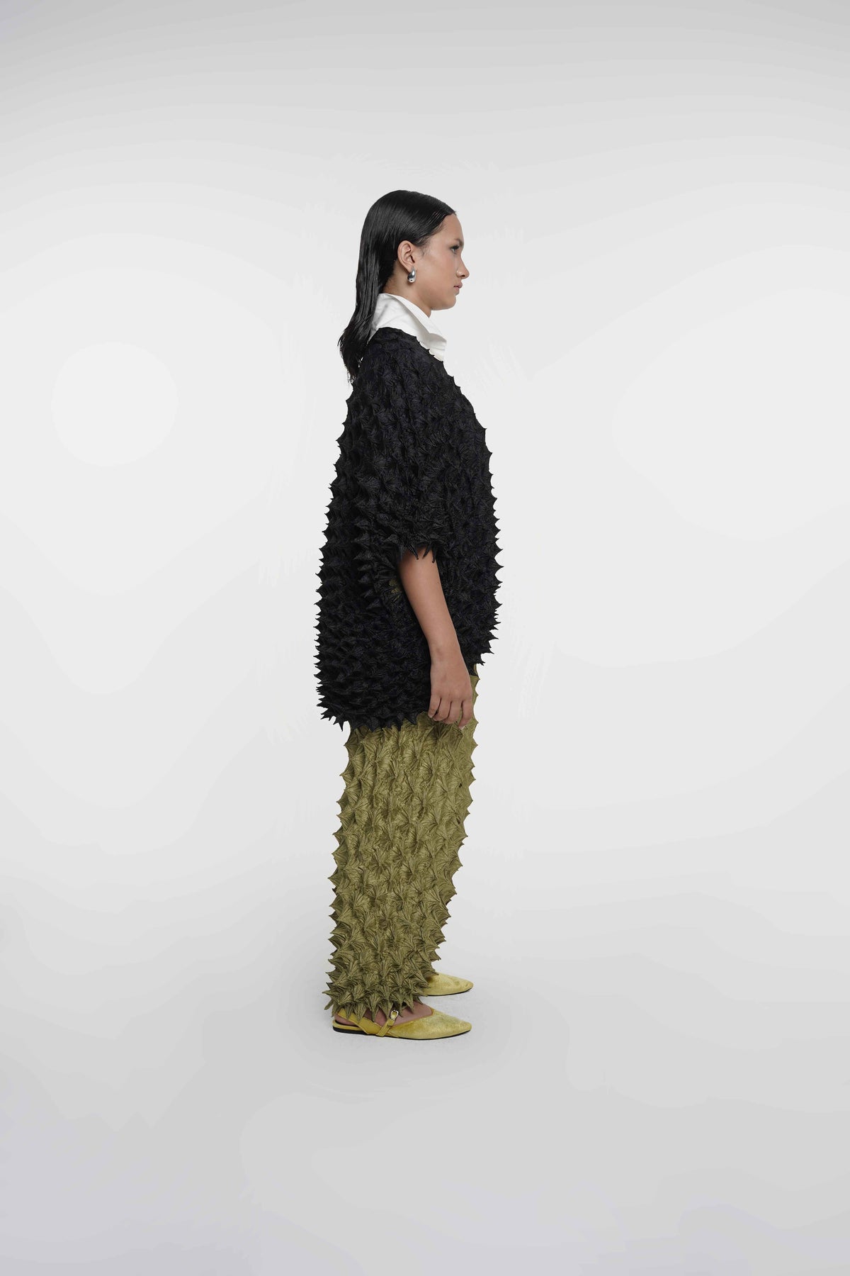 FUGUKU KIMONO OUTERWEAR - BLACK
