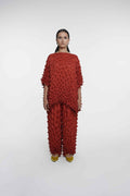 FUGUKU PONCHO TOP - TERACOTTA