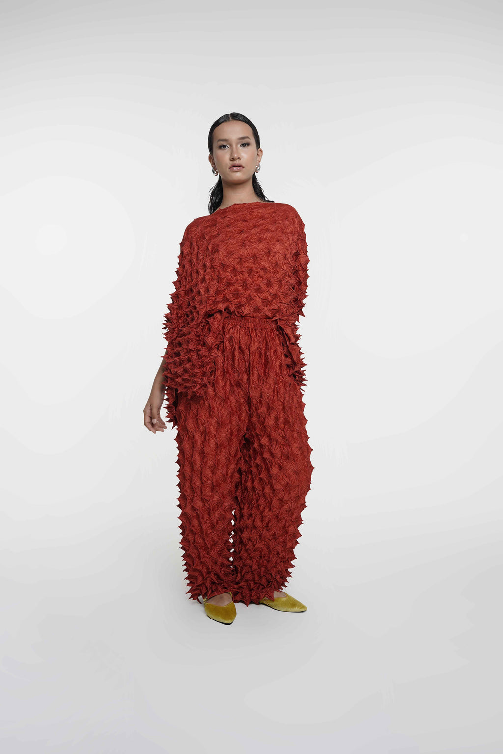 FUGUKU PONCHO TOP - TERACOTTA