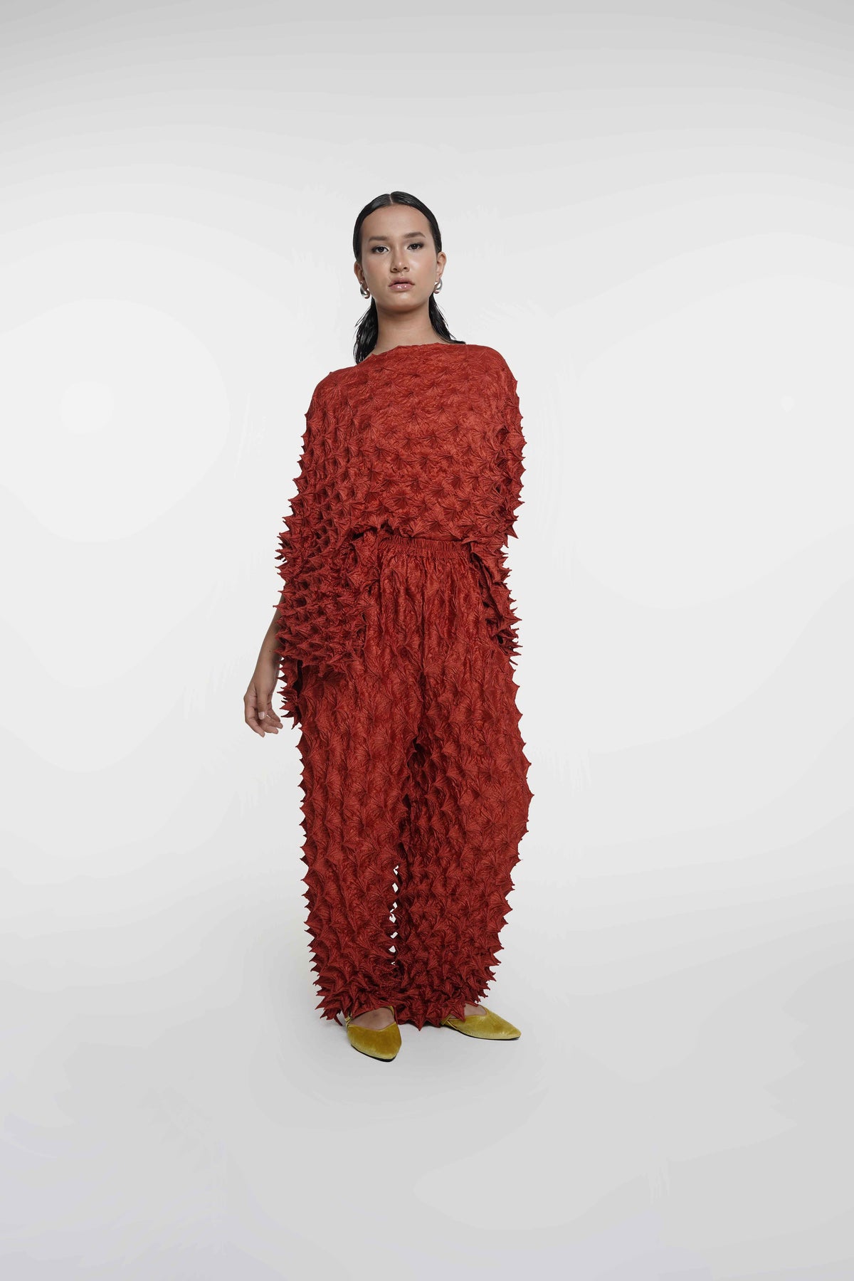 FUGUKU PONCHO TOP - TERACOTTA