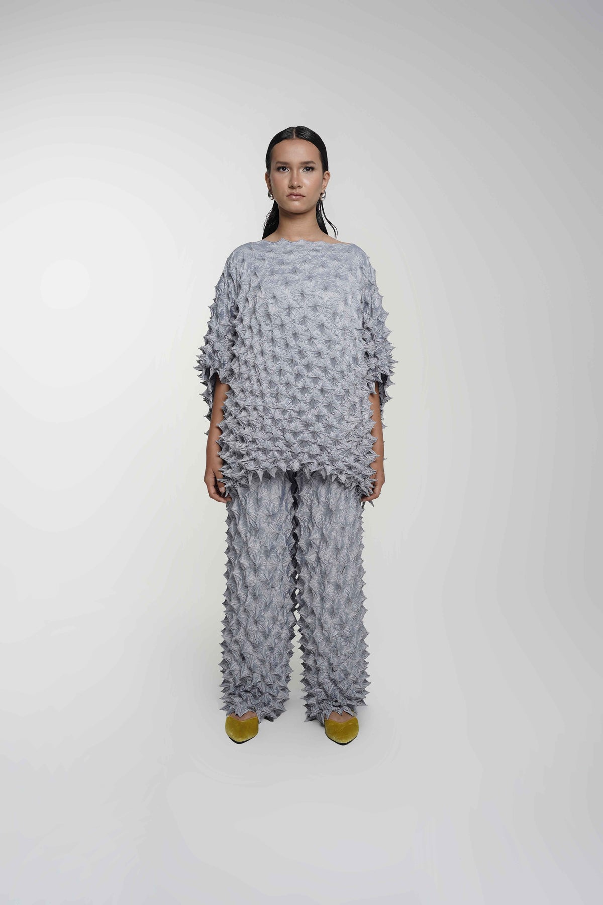 FUGUKU PONCHO TOP - SILVER