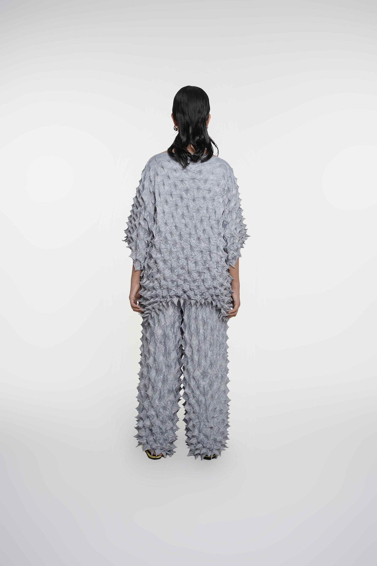 FUGUKU PONCHO TOP - SILVER