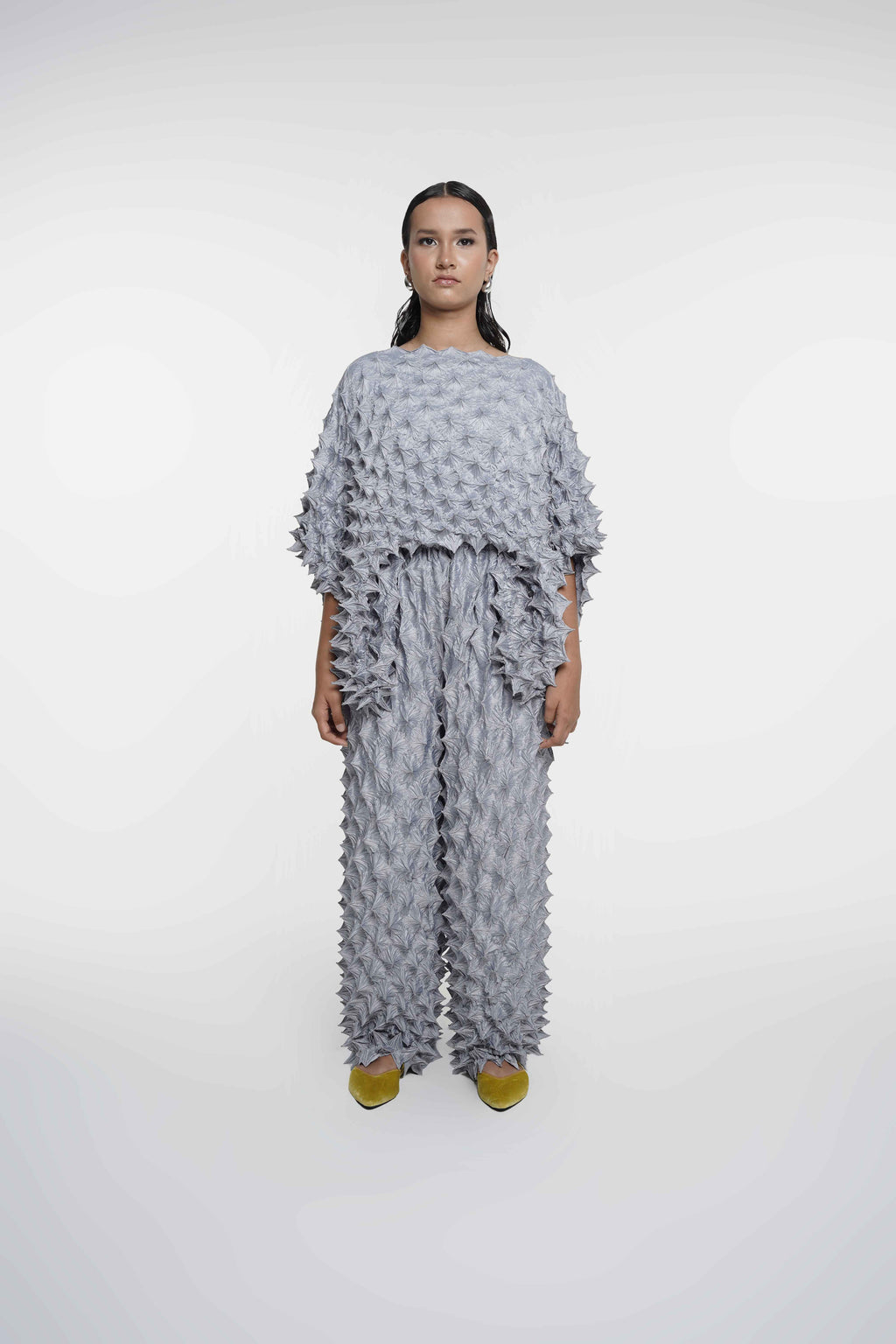 FUGUKU PONCHO TOP - SILVER