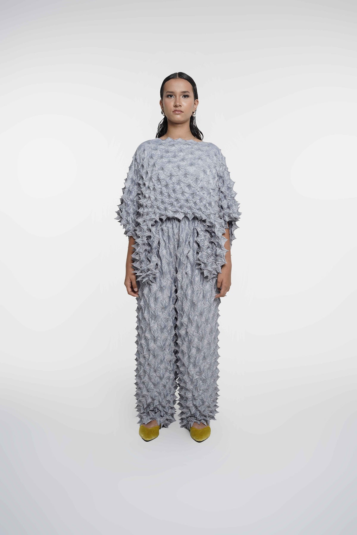 FUGUKU PONCHO TOP - SILVER