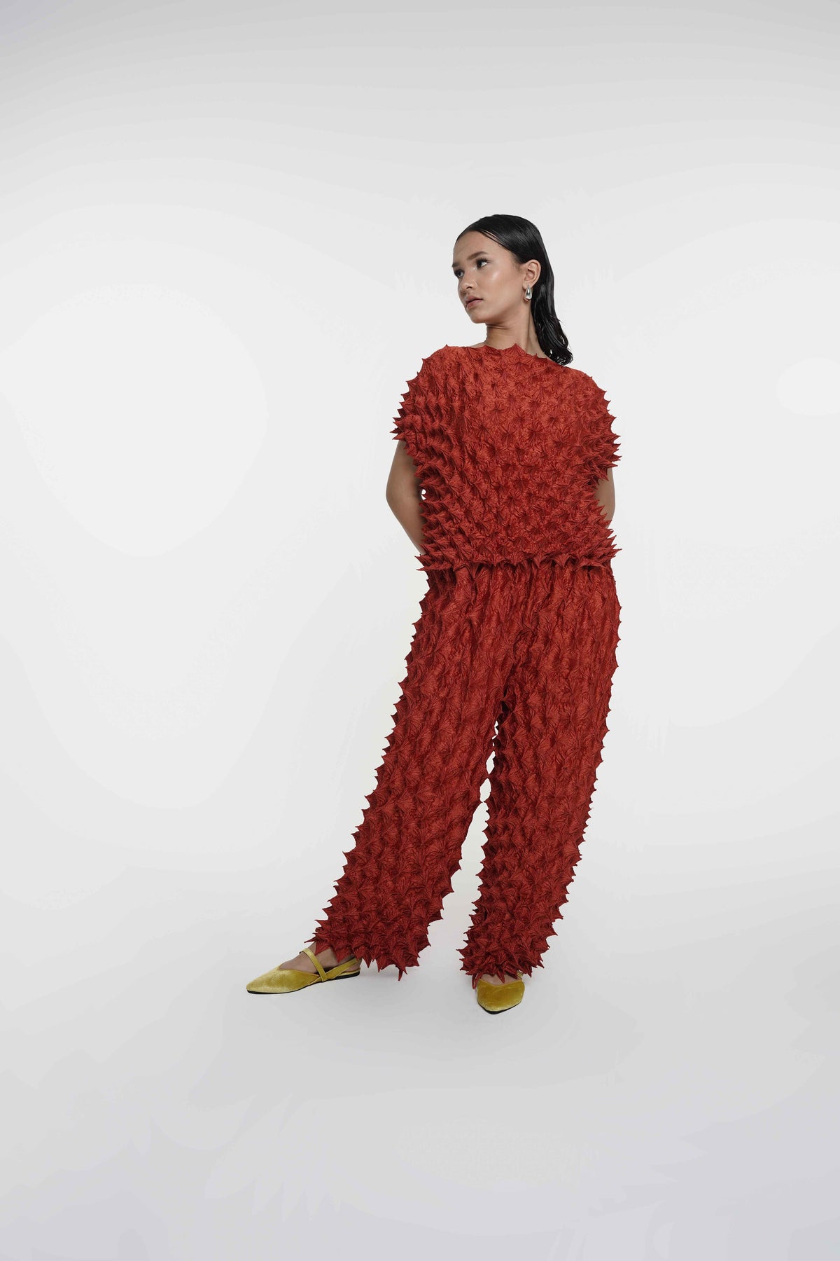 FUGUKU UNISEX STRAIGHT PANTS - VELVET TERACOTTA