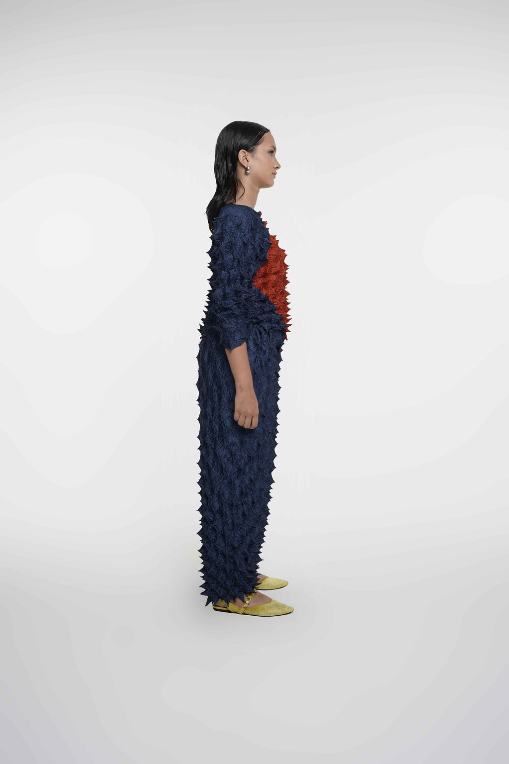 FUGUKU PUZZLE TOP - TERACOTTA/NAVY