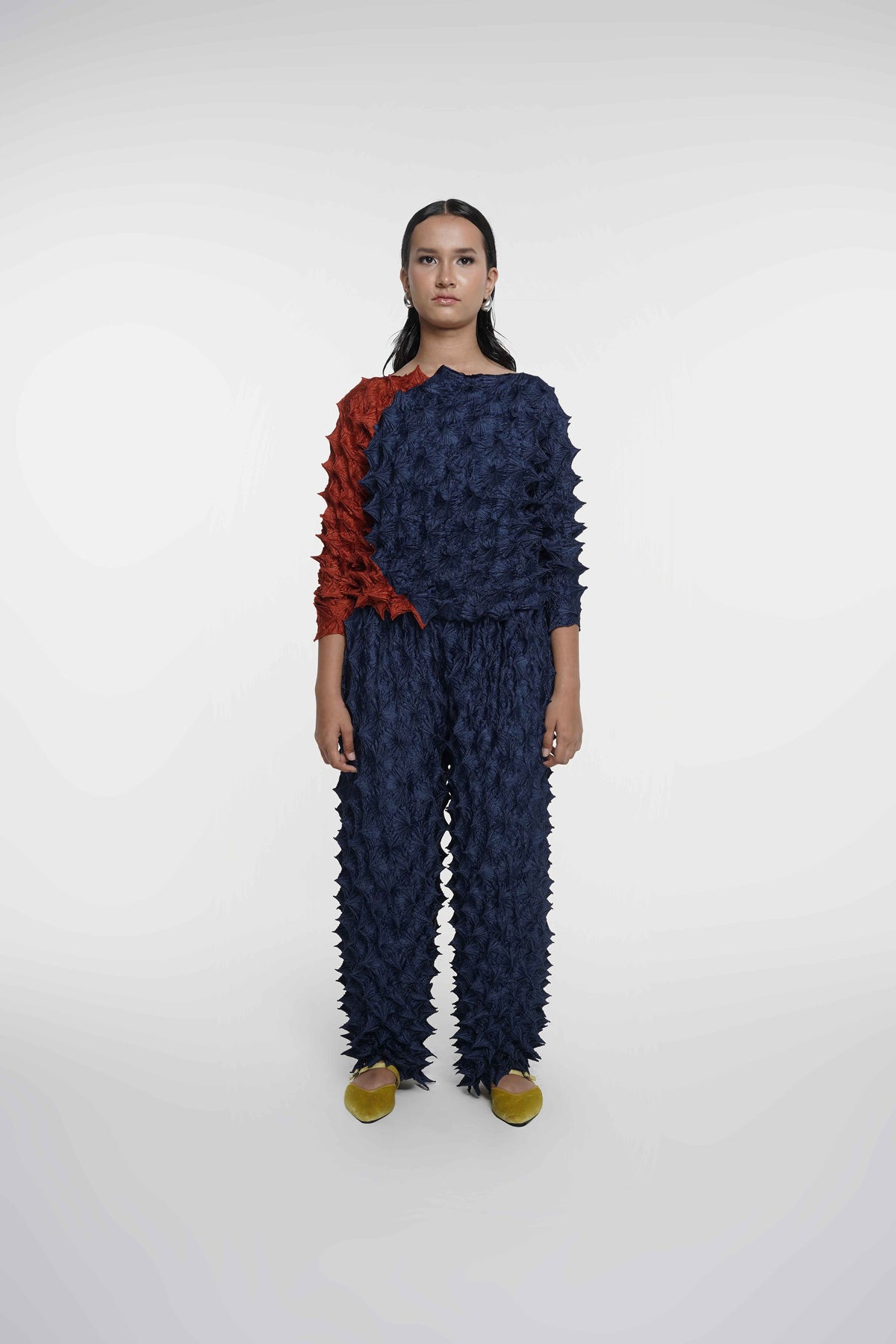 FUGUKU PUZZLE TOP - TERACOTTA/NAVY