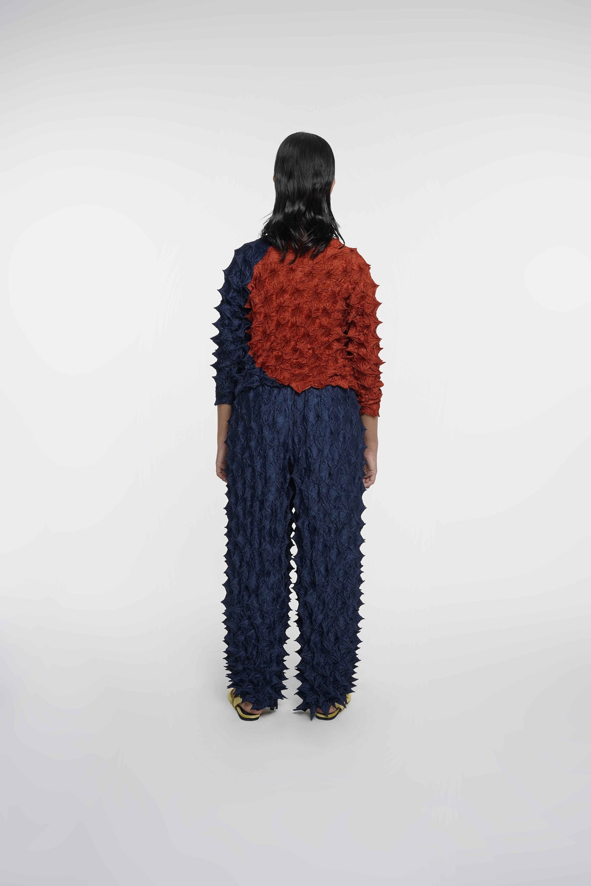 FUGUKU PUZZLE TOP - TERACOTTA/NAVY