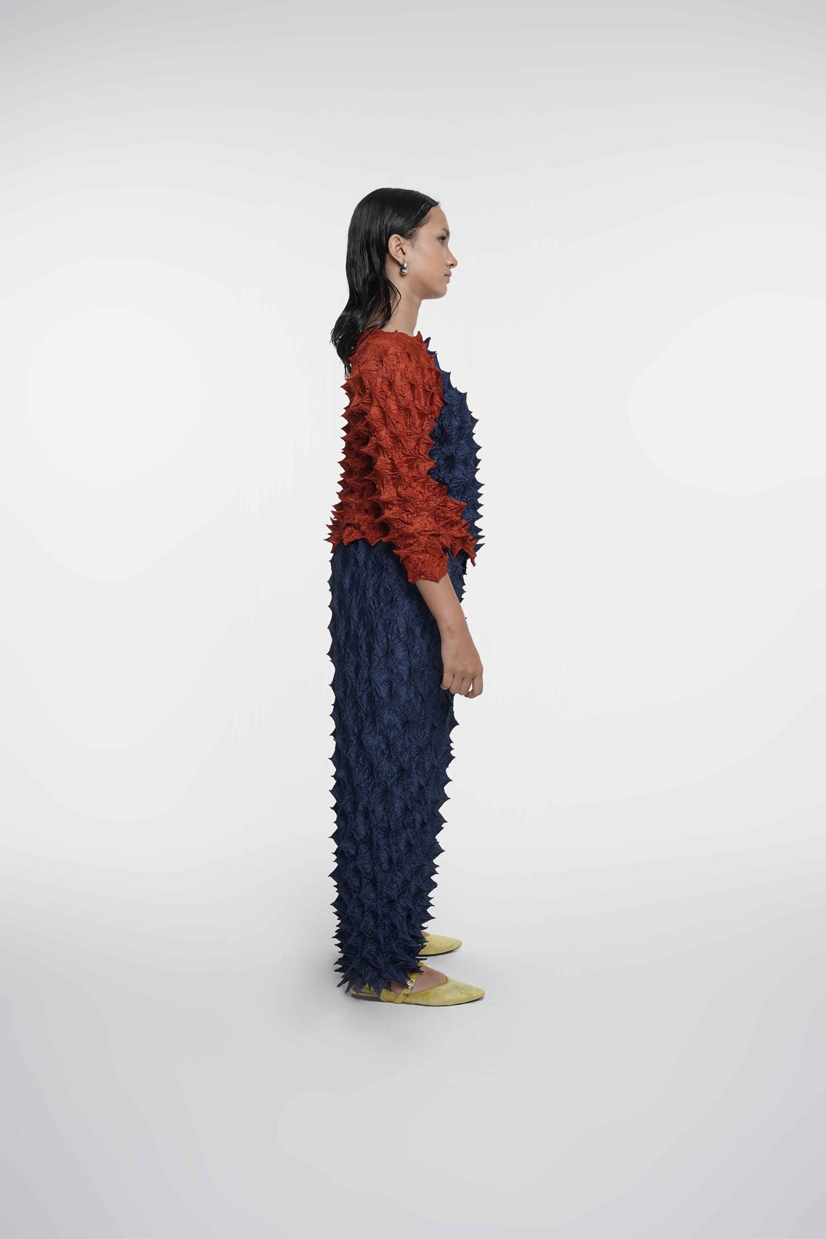 FUGUKU PUZZLE TOP - TERACOTTA/NAVY