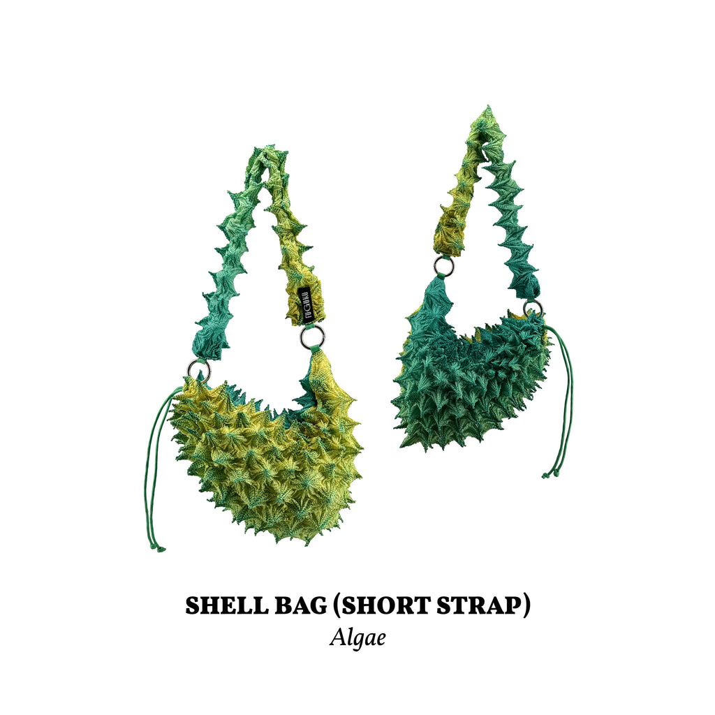 FUGUKU SHOULDER BAG - FUGU SHELL BAG SHORT - ALGAE