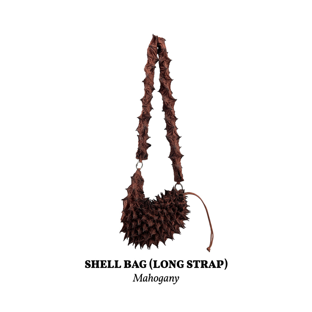 FUGUKU SLING BAG - FUGU SHELL BAG LONG - MAHOGANY
