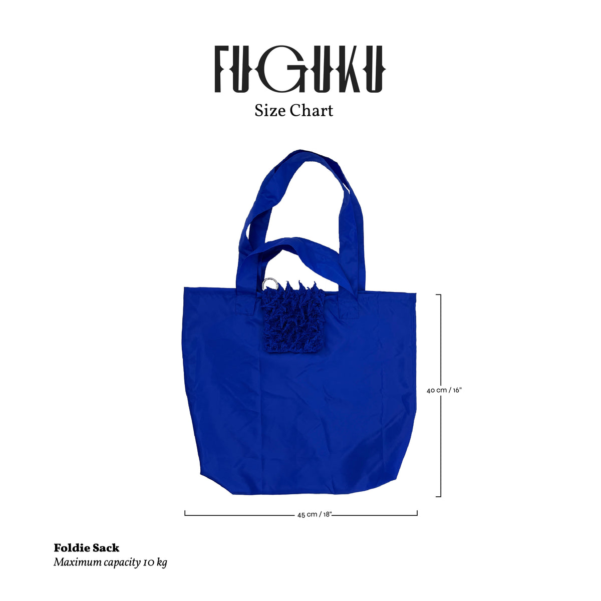 FUGUKU FOLDABLE BAG - FOLDY SACK - SOLID BLACK